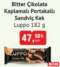 ŞÖLEN LUPPO BİTTER ÇİKOLATA KAPLAMALI PORTAKALLI SANDVİÇ KEK 182 G